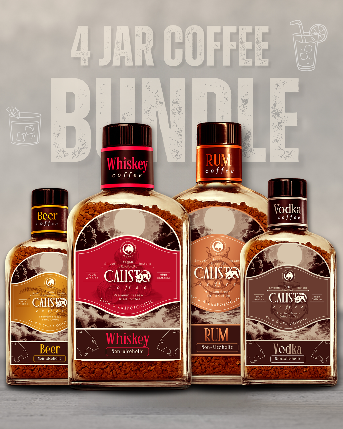 The All-Star Pack – 4 Jar Coffee Bundle- Non-Alcoholic