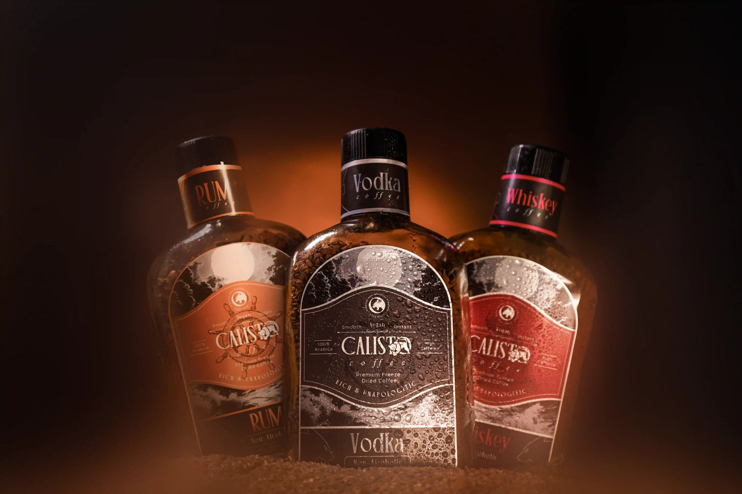 The Midnight Pack – 3 Jar Coffee Bundle (Rum, Vodka and Whiskey Flavor)- Non-Alcoholic