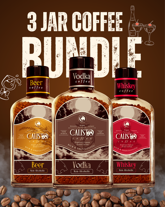 High Voltage Pack – 3 Jar Coffee Bundle (Beer, Vodka and Whiskey Flavor)- Non-Alcoholic